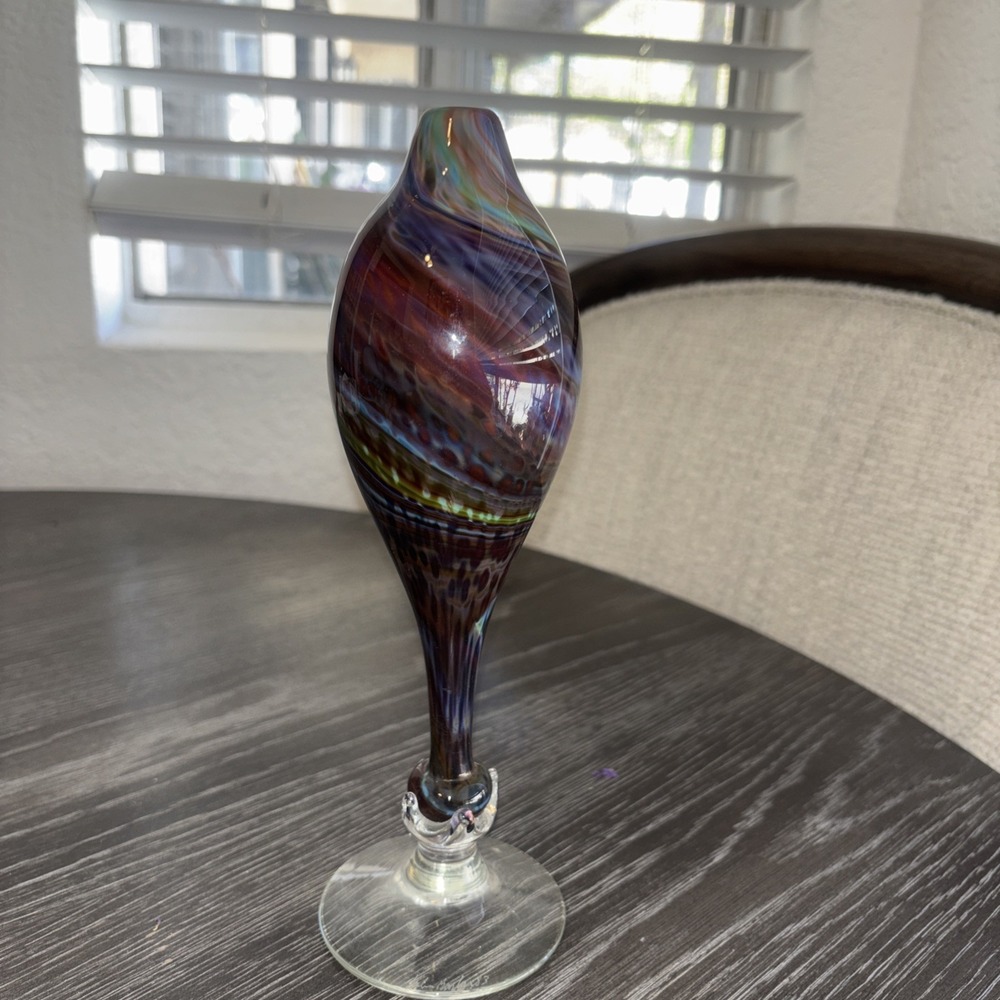 John‎ Barber Blown Art Glass Vase Laguna Beach Sawdust Festival 1983
